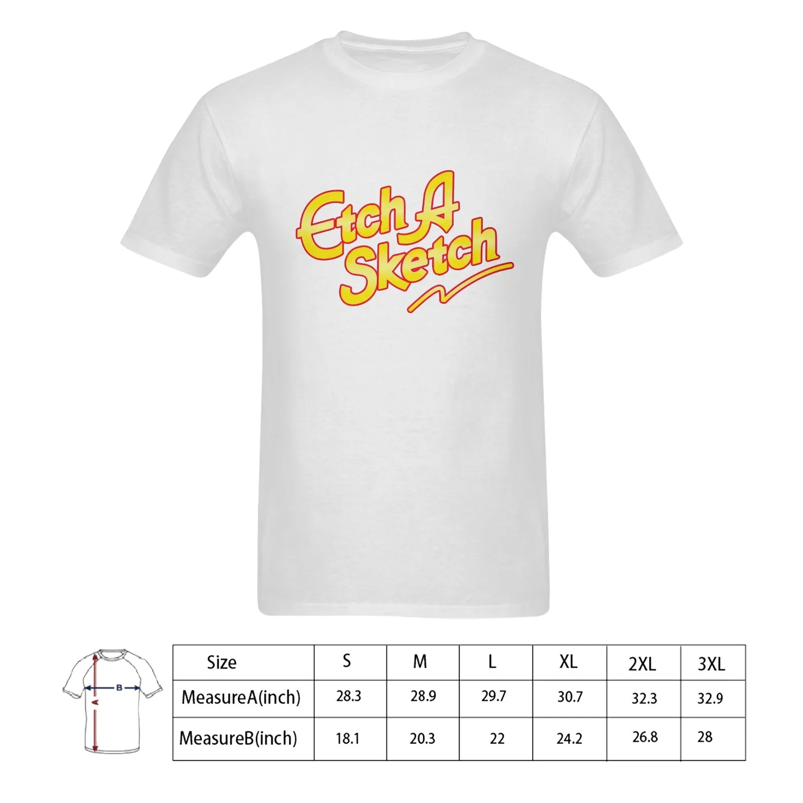 Etch A Sketch Men's T-shirt 100% Cotton