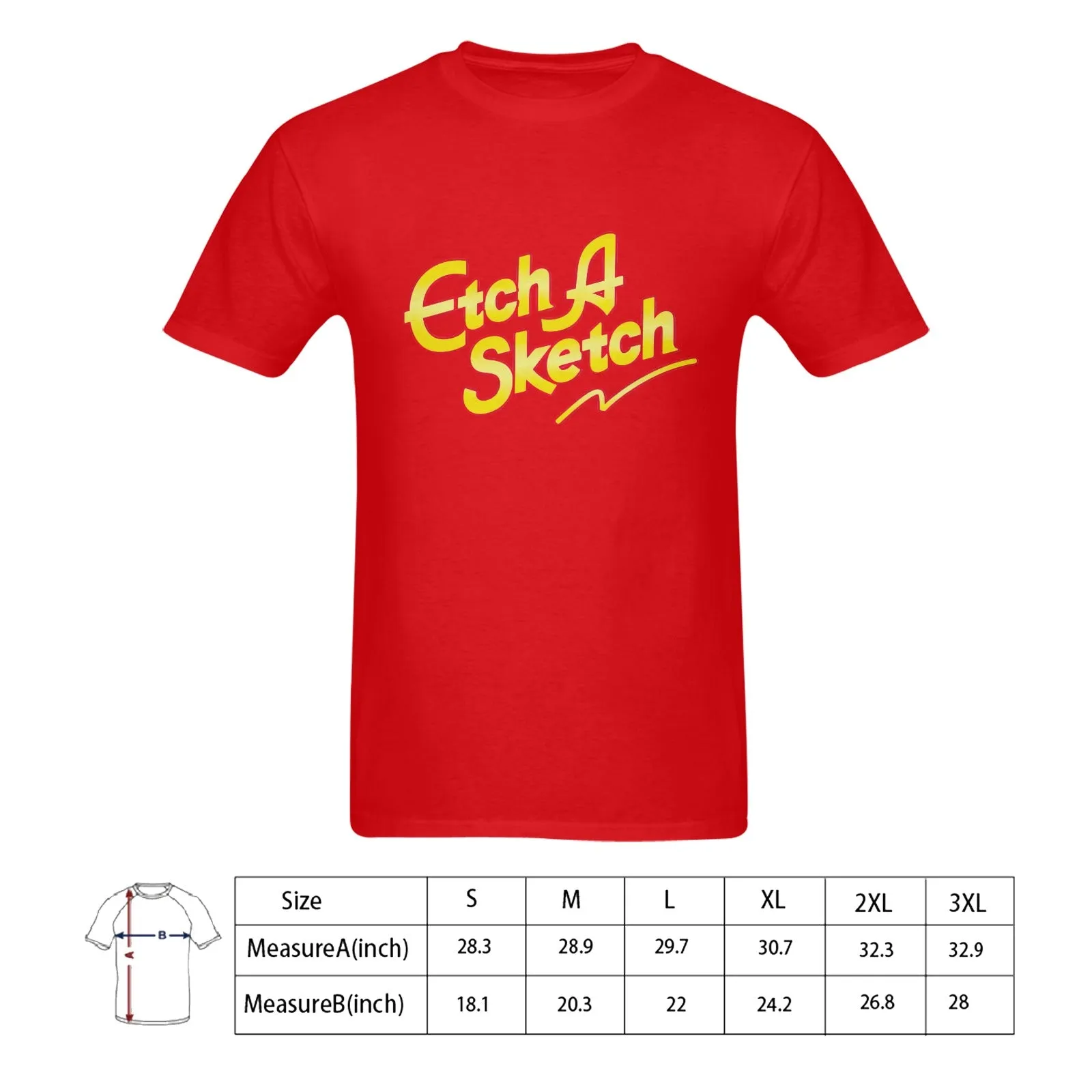 Etch A Sketch Men's T-shirt 100% Cotton