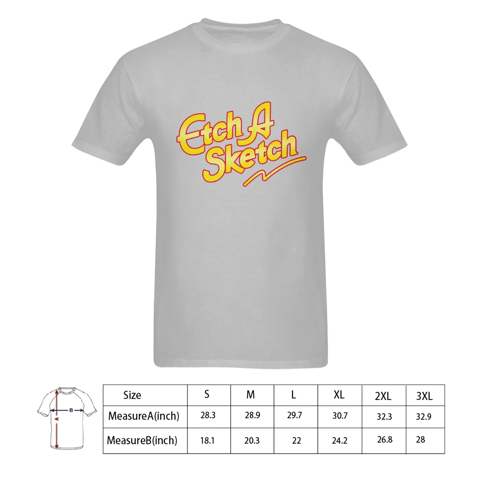 Etch A Sketch Men's T-shirt 100% Cotton