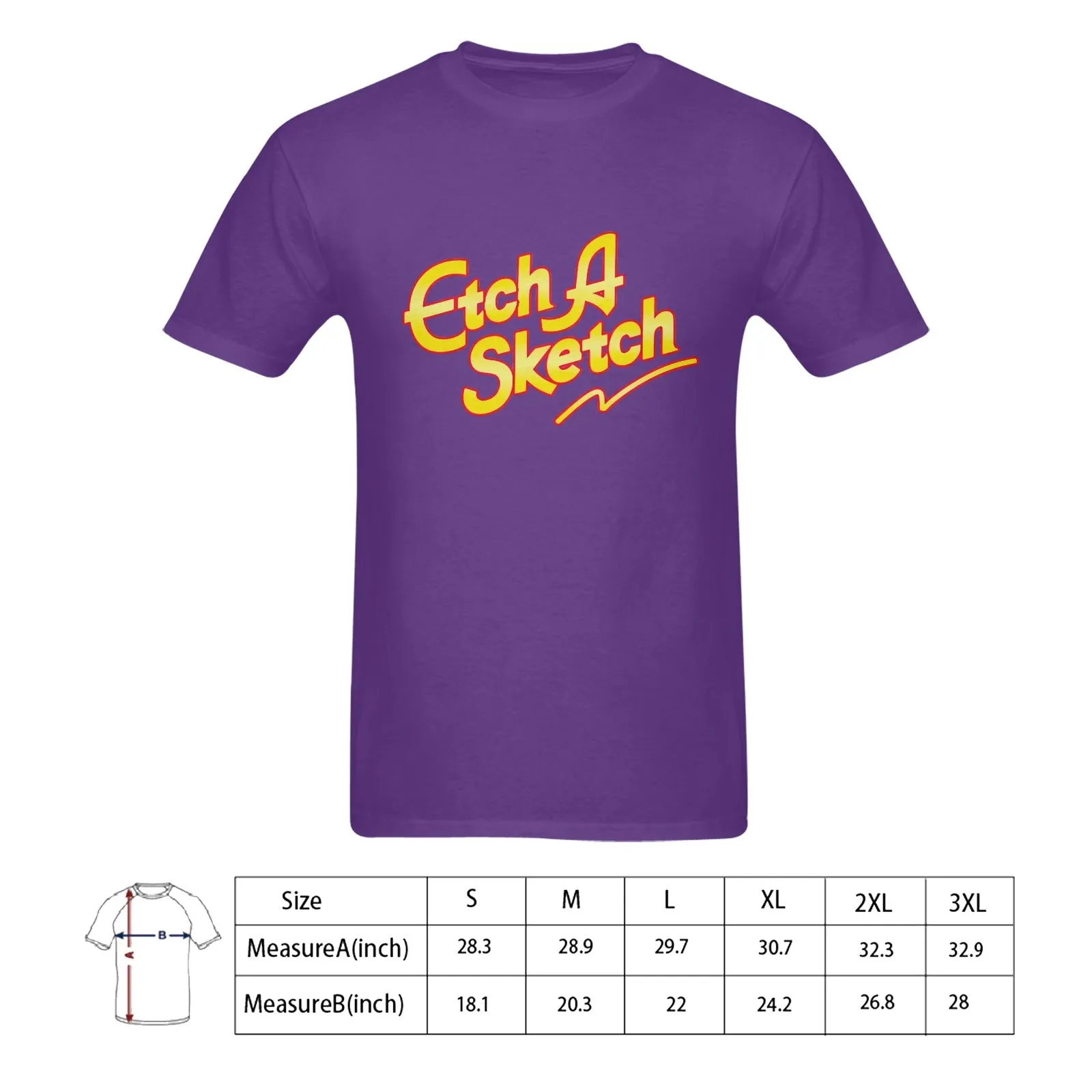 Etch A Sketch Men's T-shirt 100% Cotton