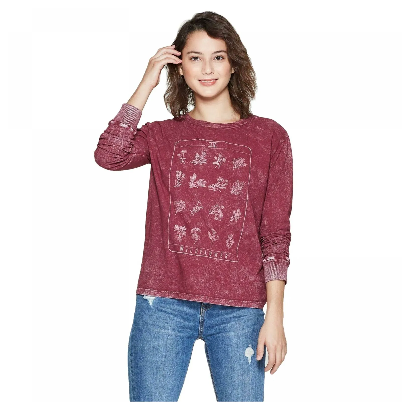 Fifth Sun Women's Wildflower Long Sleeve Graphic T-Shirt
