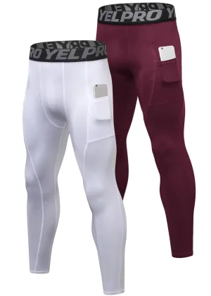 FlexRunner Men's Compression Tights with Pockets