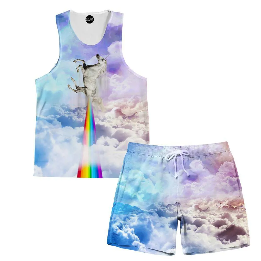 Flying Unicorn Tank and Shorts Rave Outfit