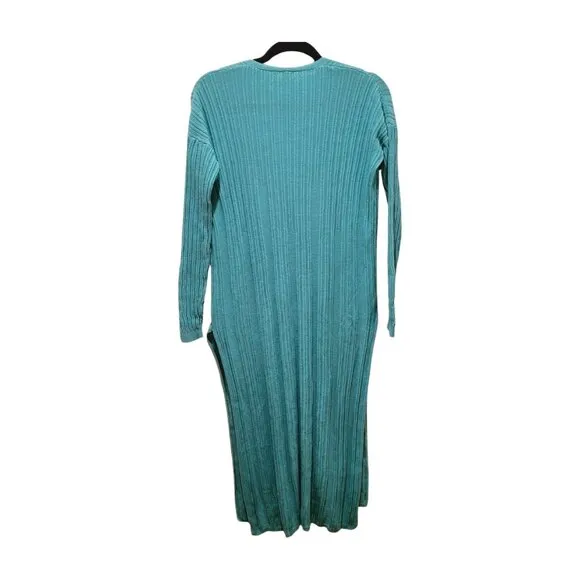 Free People Skinny Mini Duster Cardigan Oversized XS to M Aqua Blue