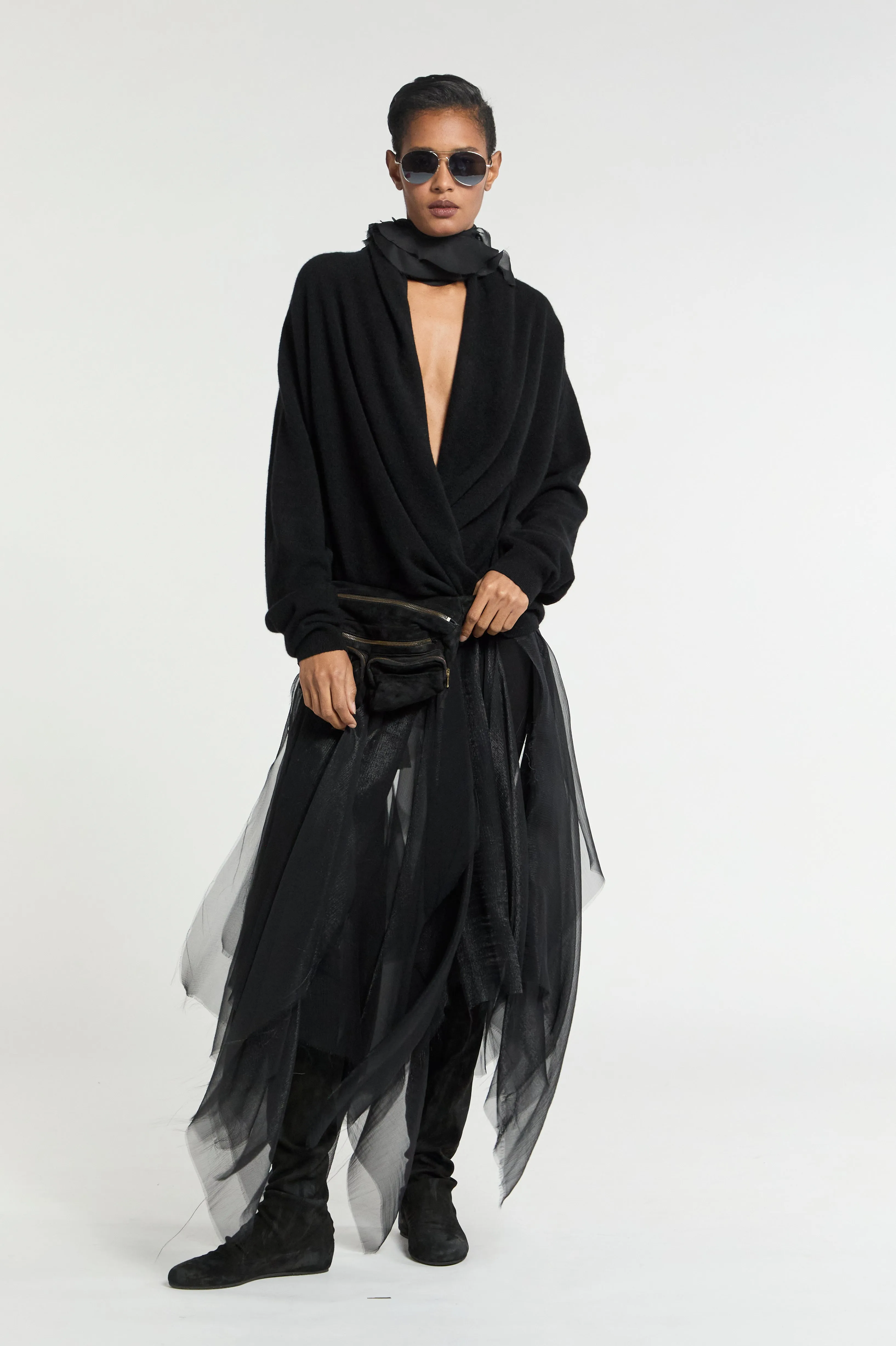 Frenckenberger Cross Front Cashmere Sweater