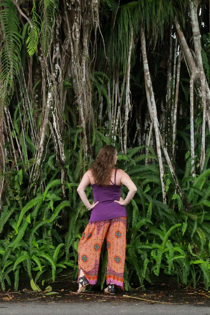 Freya Pants - Flower Orange and Purple