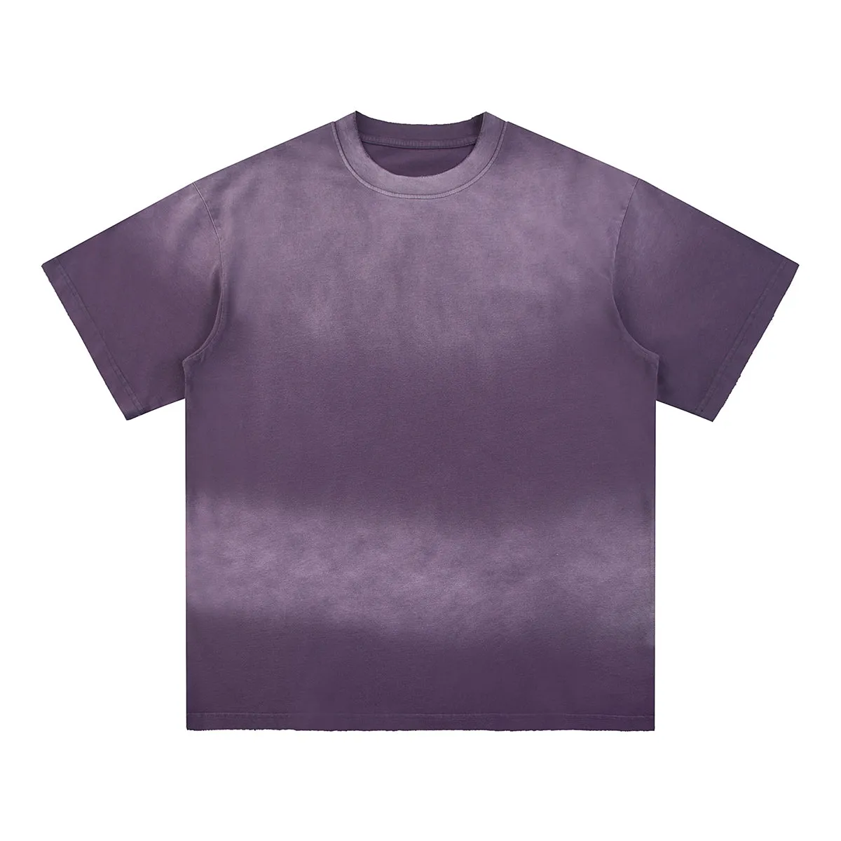 Gradient-Fade Distressed Edge Cotton Tee 260gsm