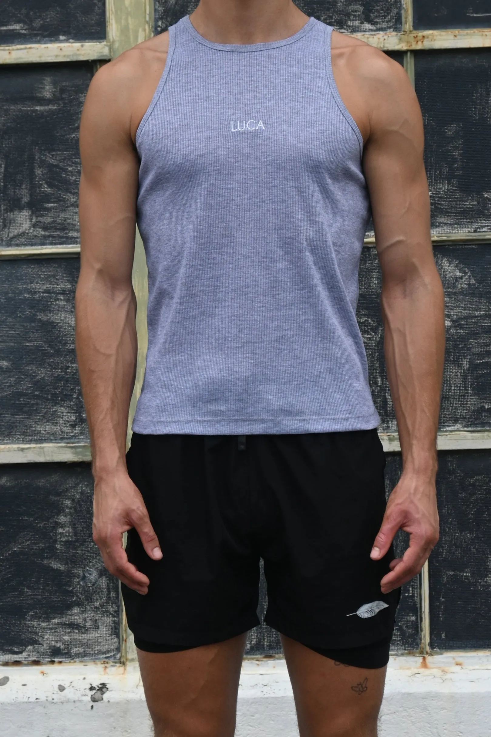 Grey Ribbed Tank