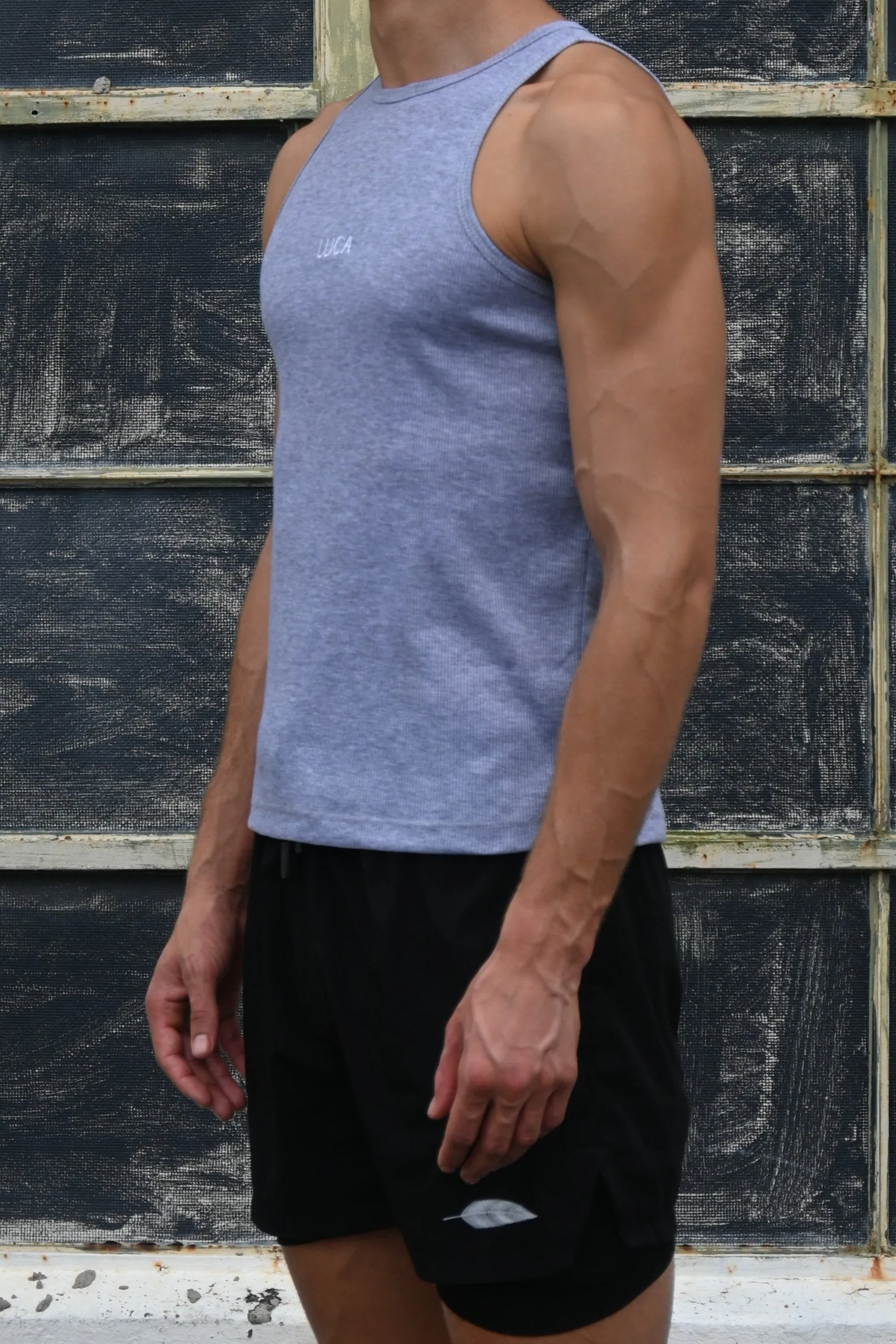Grey Ribbed Tank