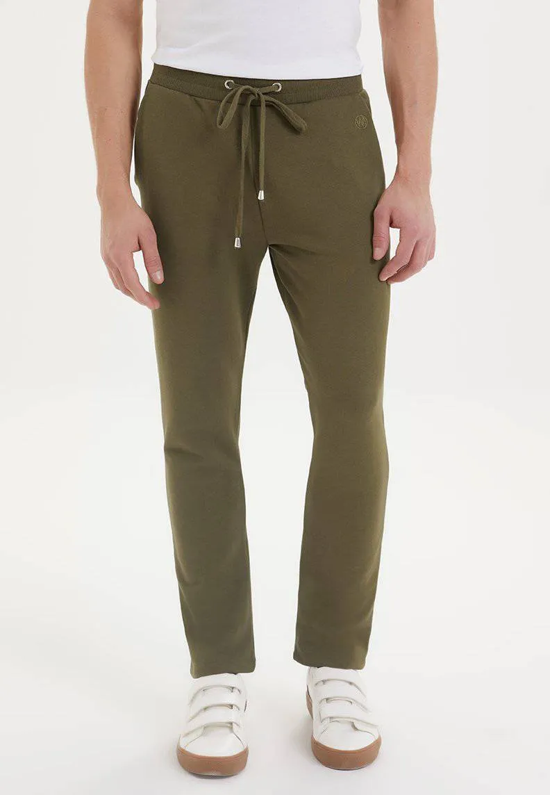 Haki Basic Düz Paça Pamuklu Regular Fit Erkek Eşofman Altı ESSENTIALS SWEATPANT