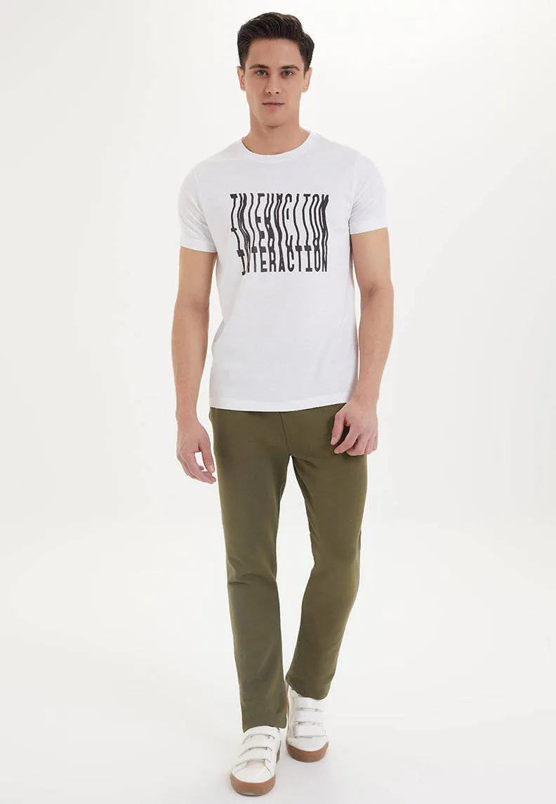 Haki Basic Düz Paça Pamuklu Regular Fit Erkek Eşofman Altı ESSENTIALS SWEATPANT