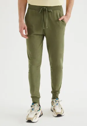 Haki Basic Pamuklu Regular Fit Lastikli Paça Erkek Eşofman Altı CORE JOGGER