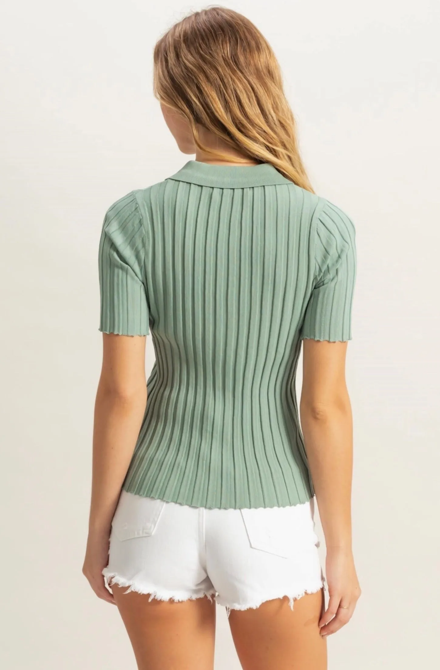 Heidi Ribbed Polo- Two Colors