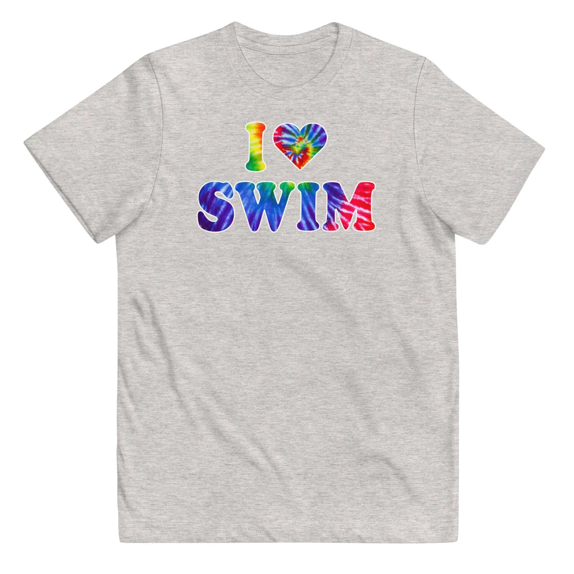 I Heart Swim Tie Dye Youth Swimmer T Shirt