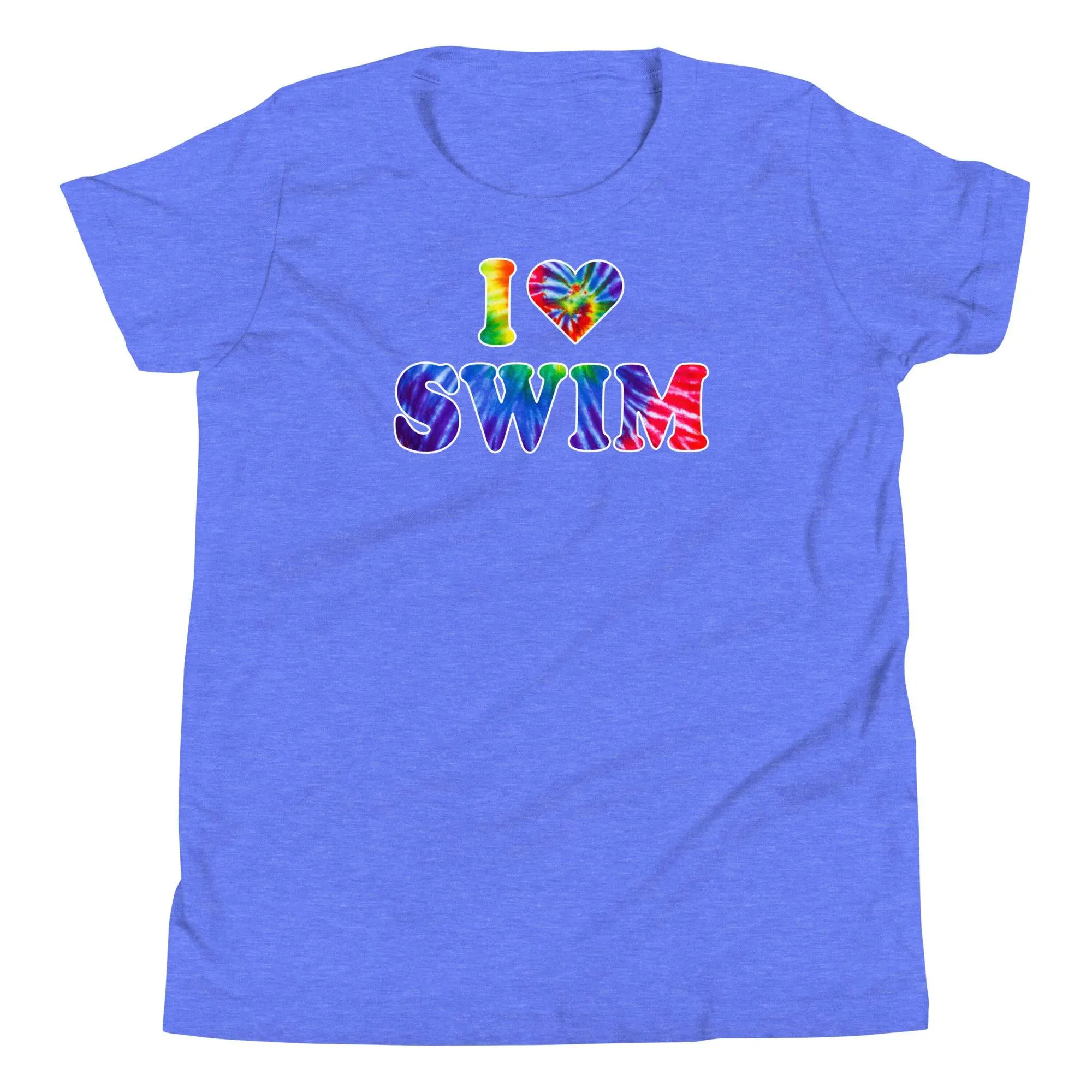 I Heart Swim Tie Dye Youth Swimmer T Shirt