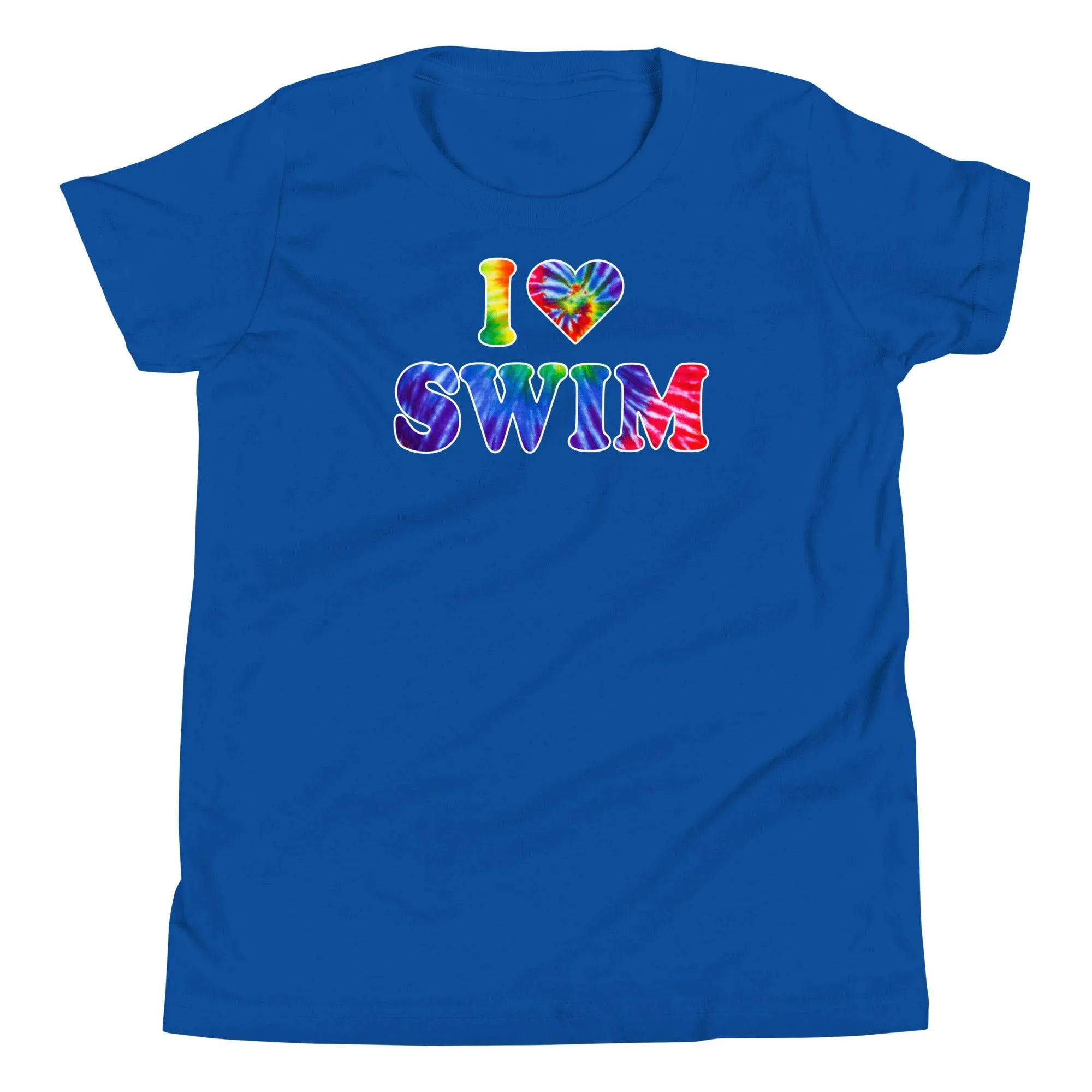 I Heart Swim Tie Dye Youth Swimmer T Shirt