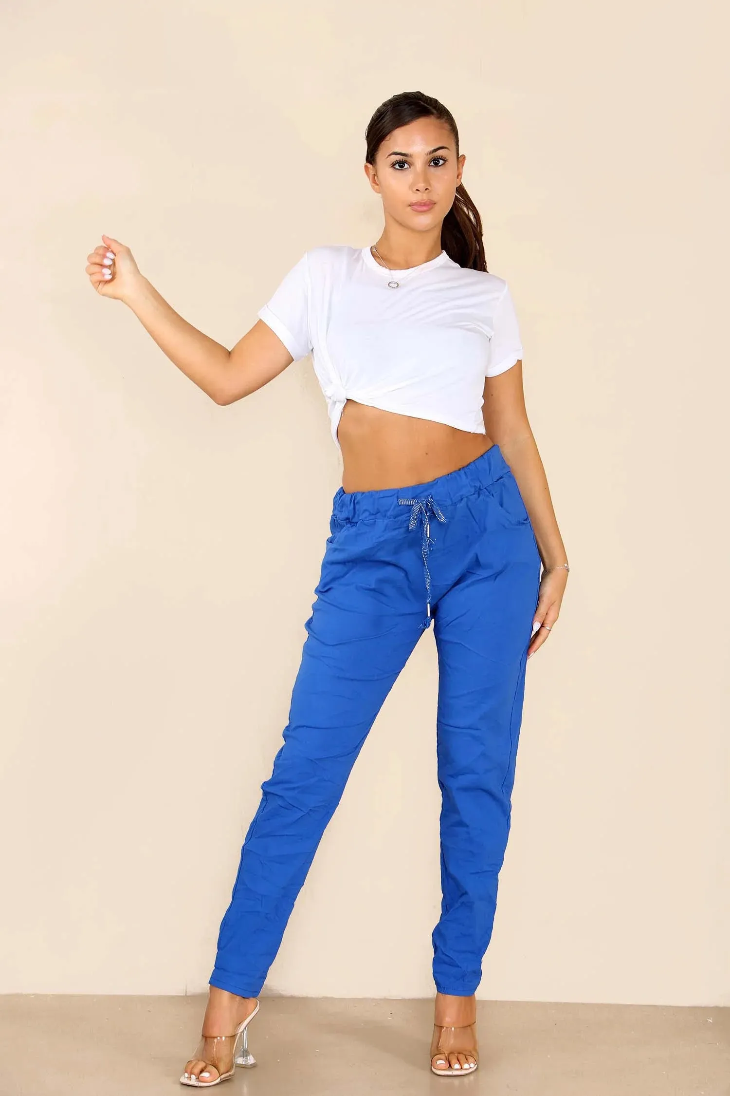 Italian Glitter Drawstring Waistband Magic Pants