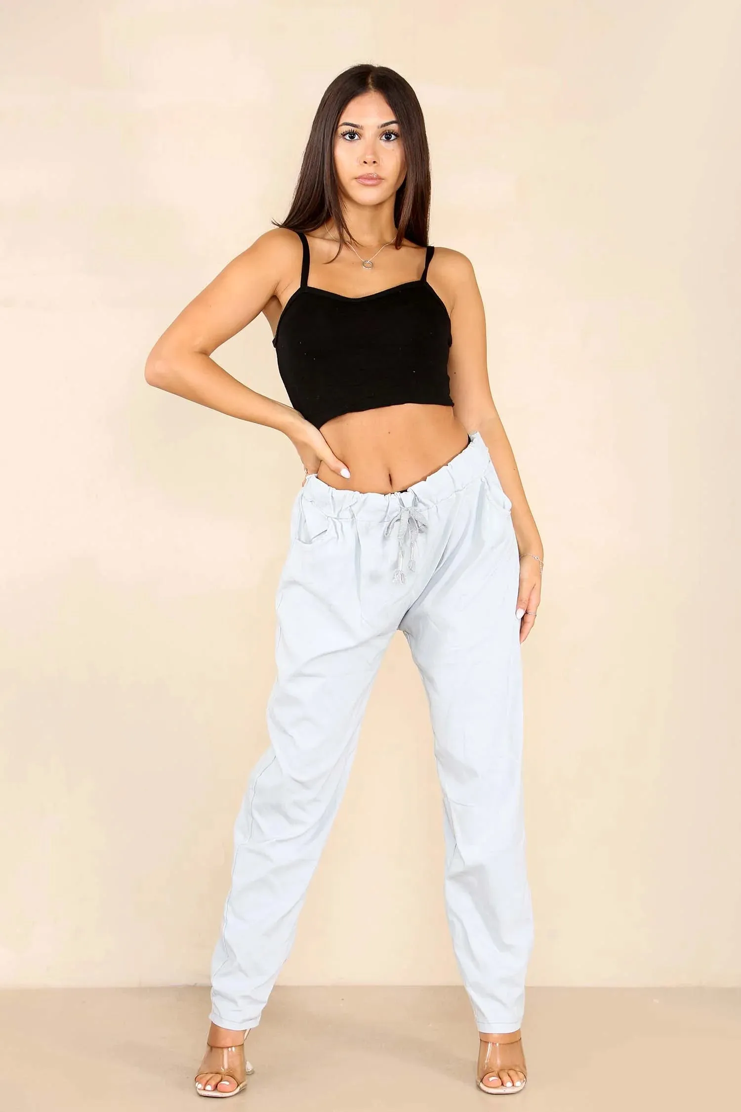 Italian Glitter Drawstring Waistband Magic Pants