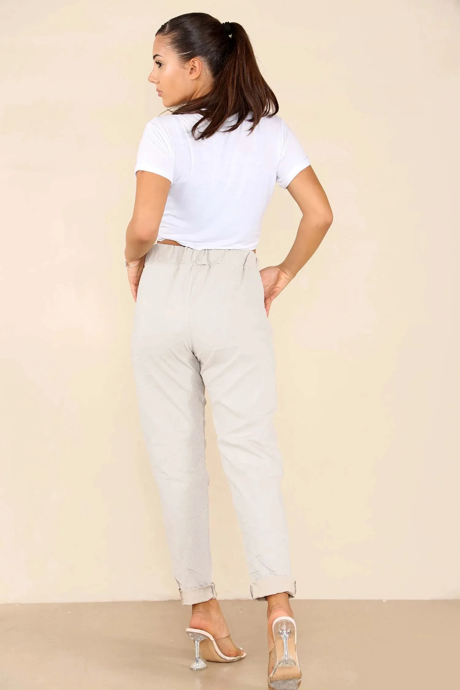 Italian Glitter Drawstring Waistband Magic Pants