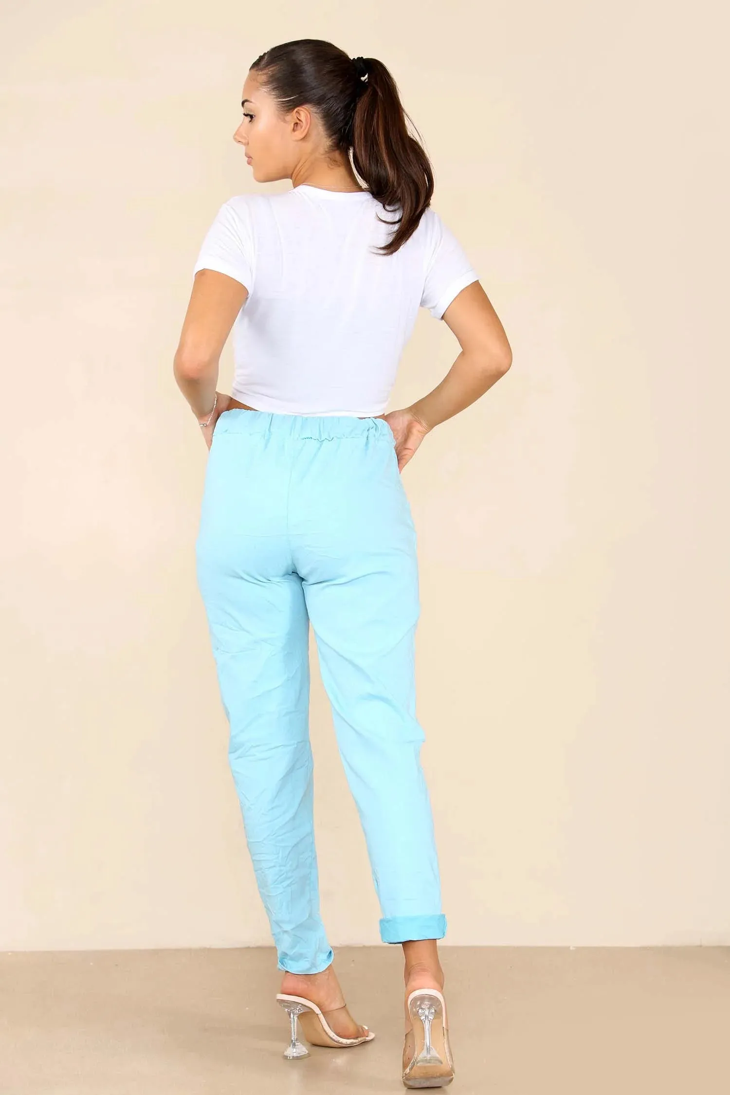 Italian Glitter Drawstring Waistband Magic Pants