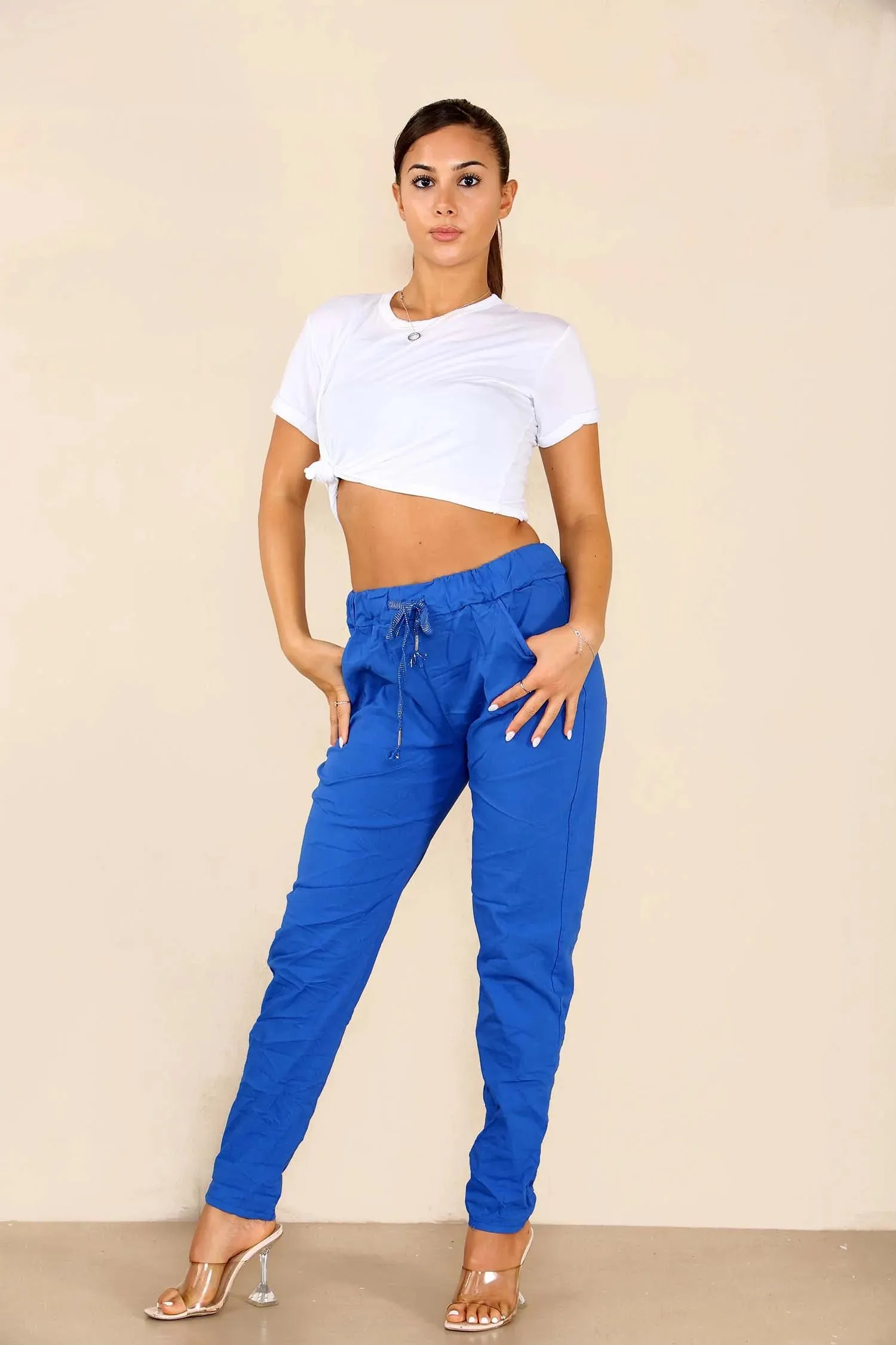 Italian Glitter Drawstring Waistband Magic Pants