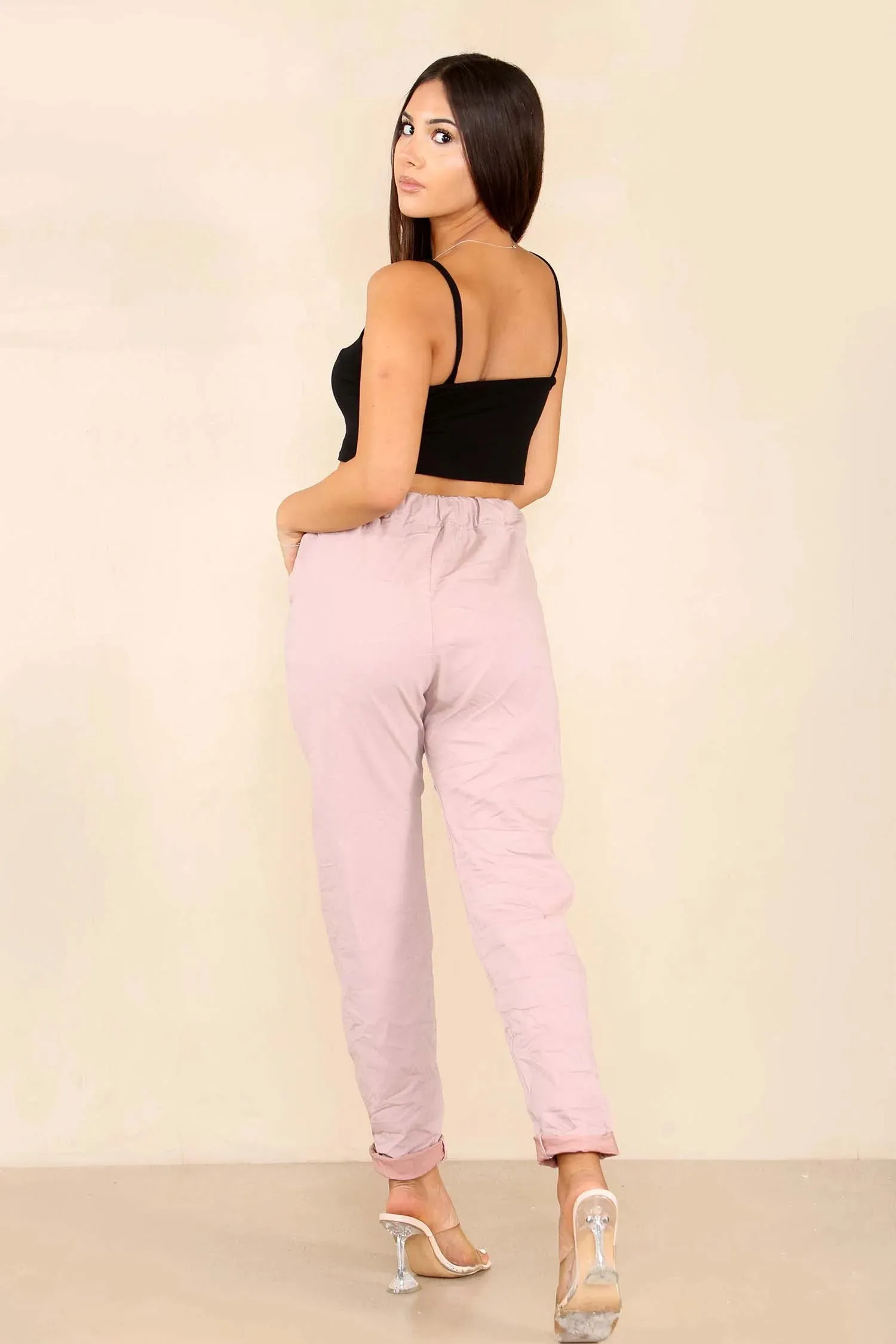 Italian Glitter Drawstring Waistband Magic Pants