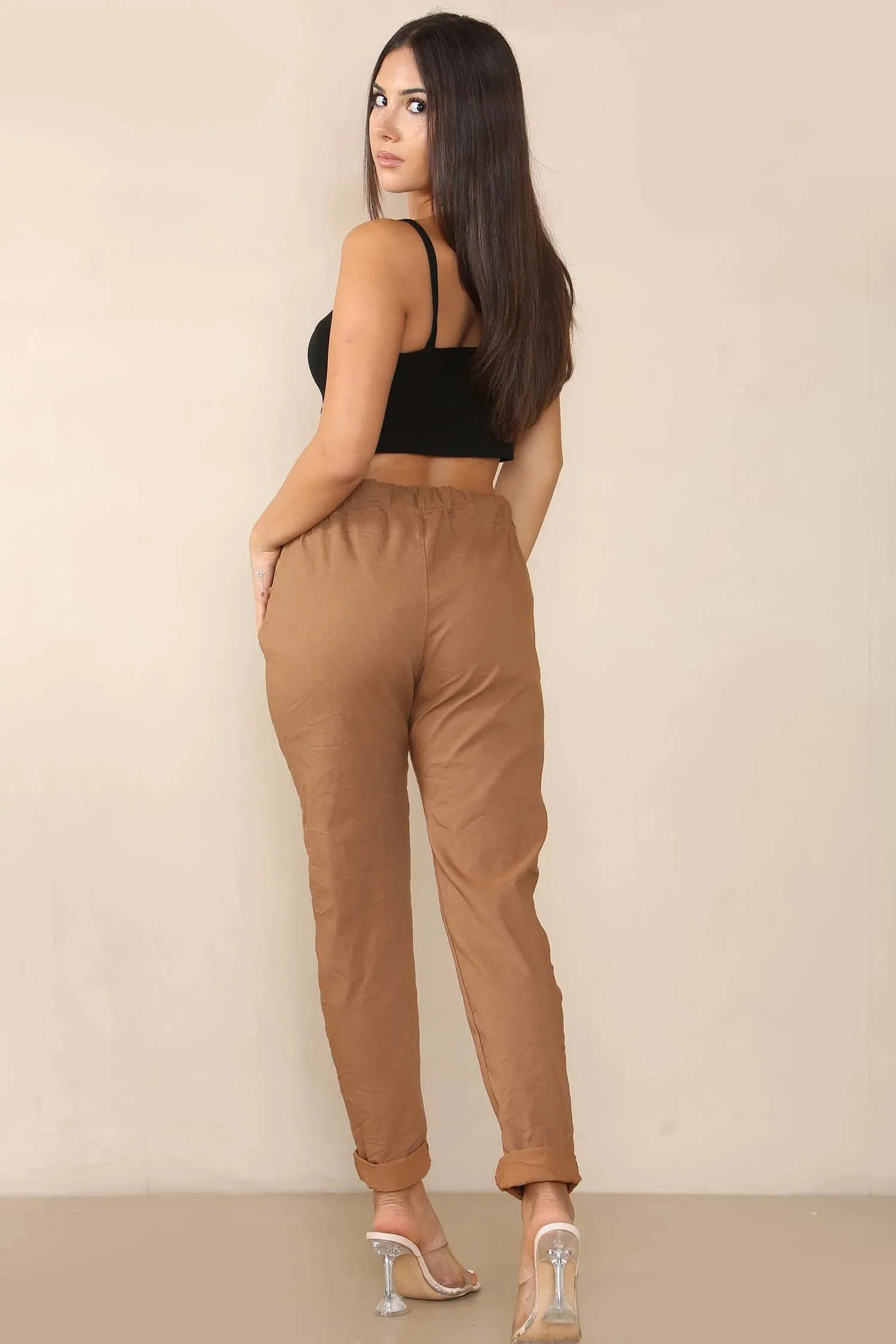 Italian Glitter Drawstring Waistband Magic Pants