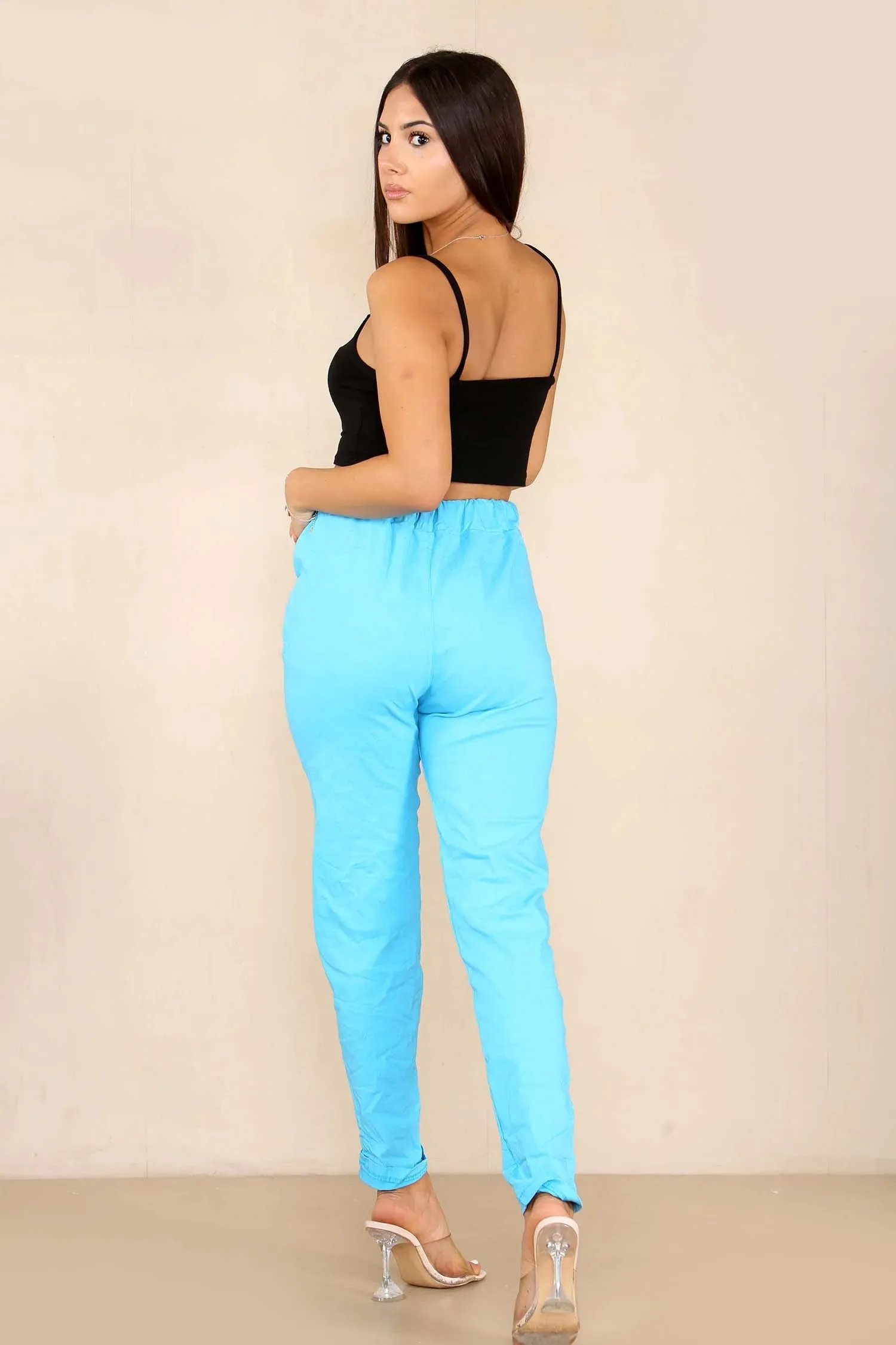 Italian Glitter Drawstring Waistband Magic Pants