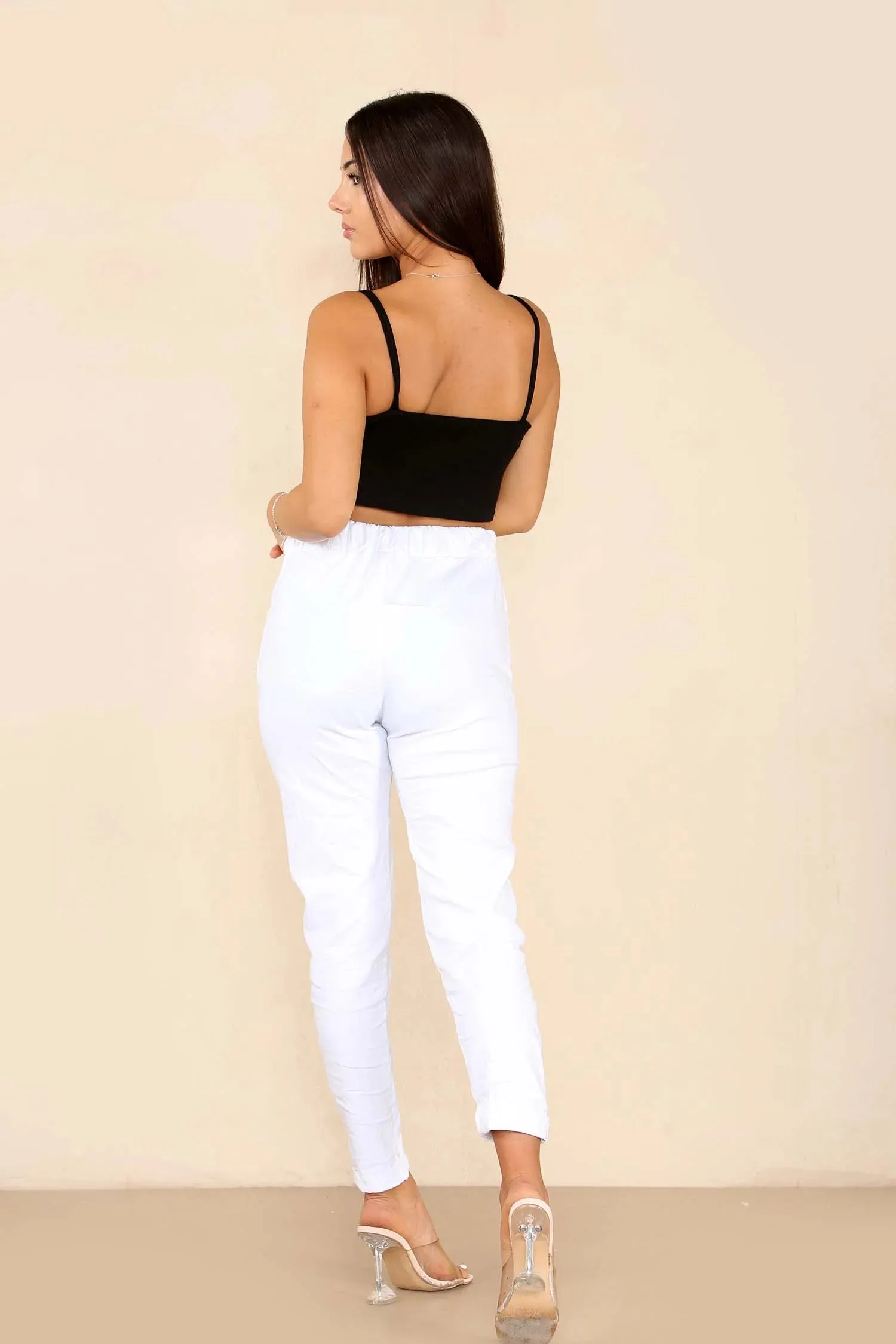 Italian Glitter Drawstring Waistband Magic Pants