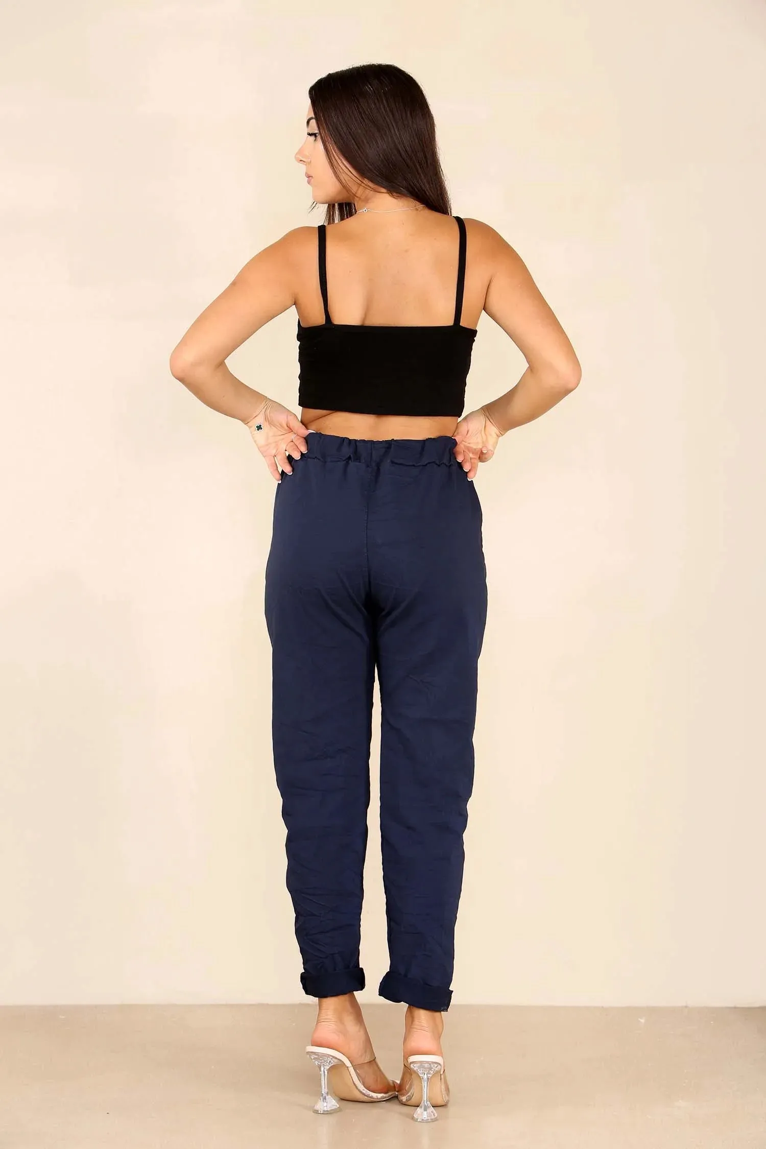 Italian Glitter Drawstring Waistband Magic Pants