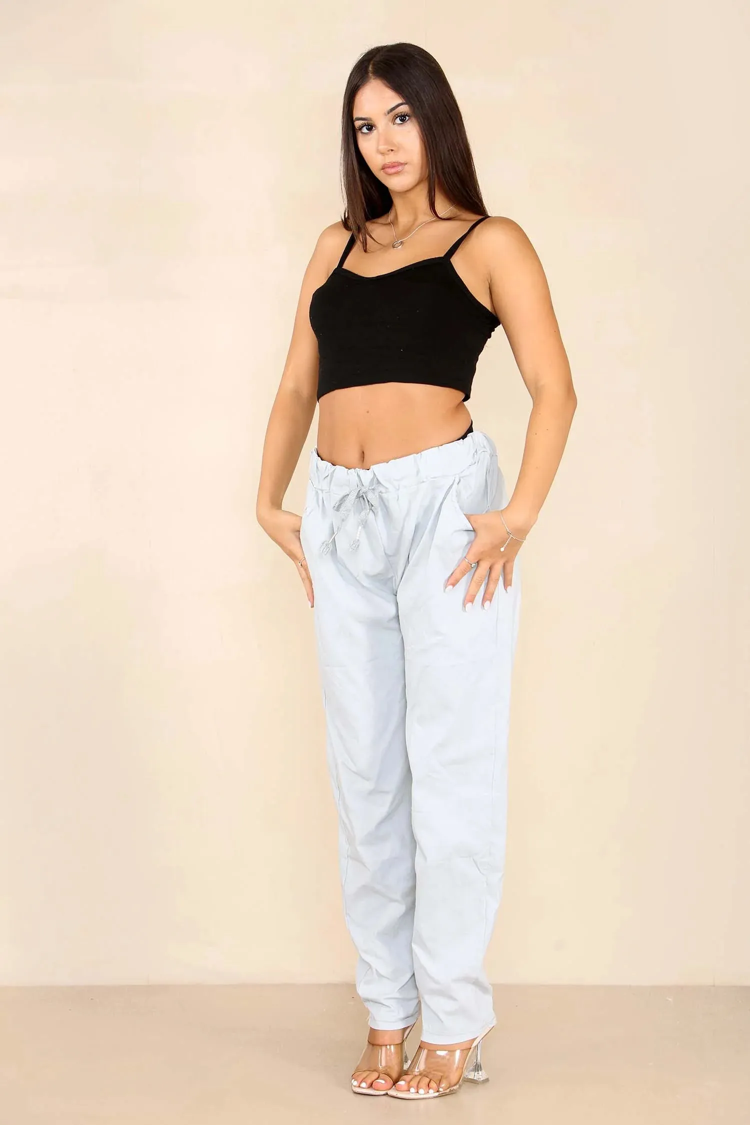 Italian Glitter Drawstring Waistband Magic Pants