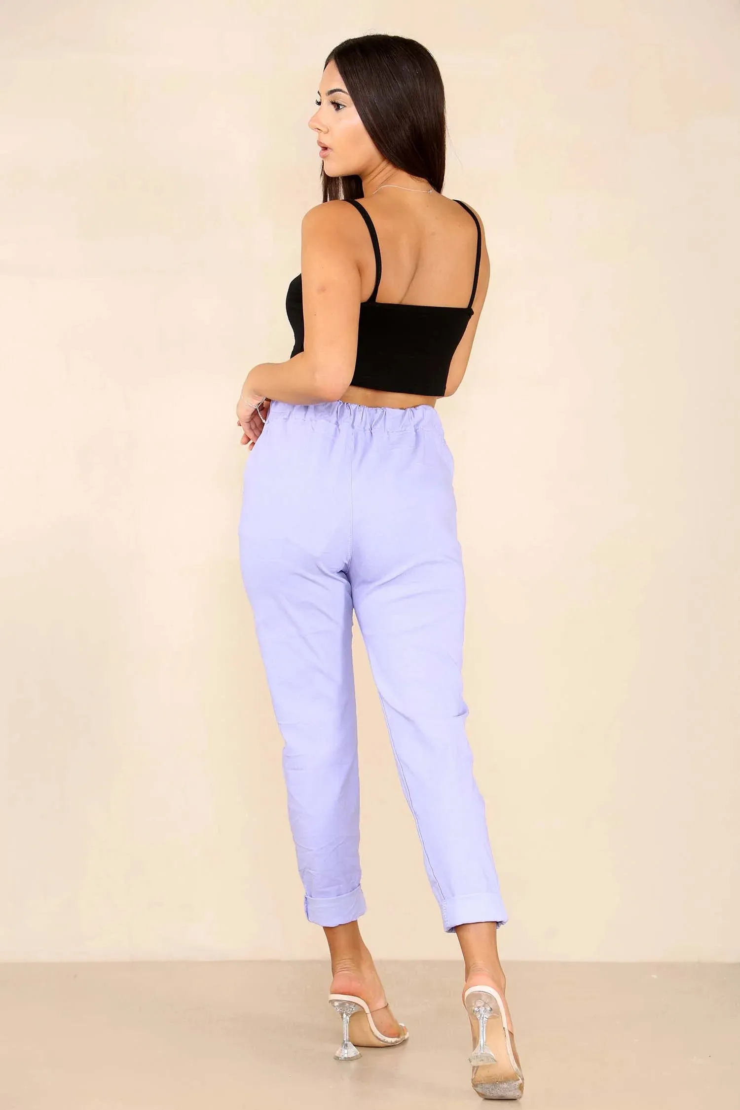 Italian Glitter Drawstring Waistband Magic Pants