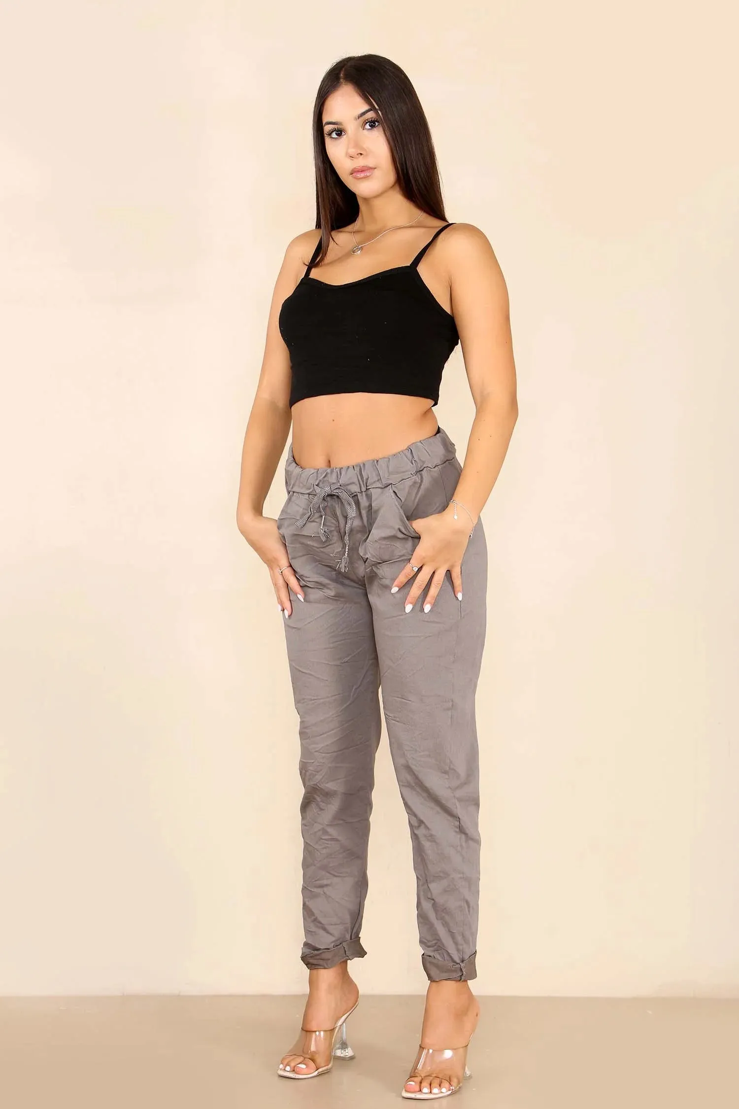 Italian Glitter Drawstring Waistband Magic Pants