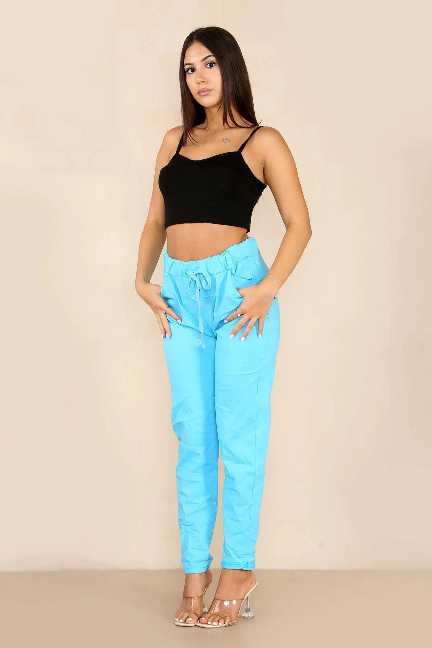 Italian Glitter Drawstring Waistband Magic Pants