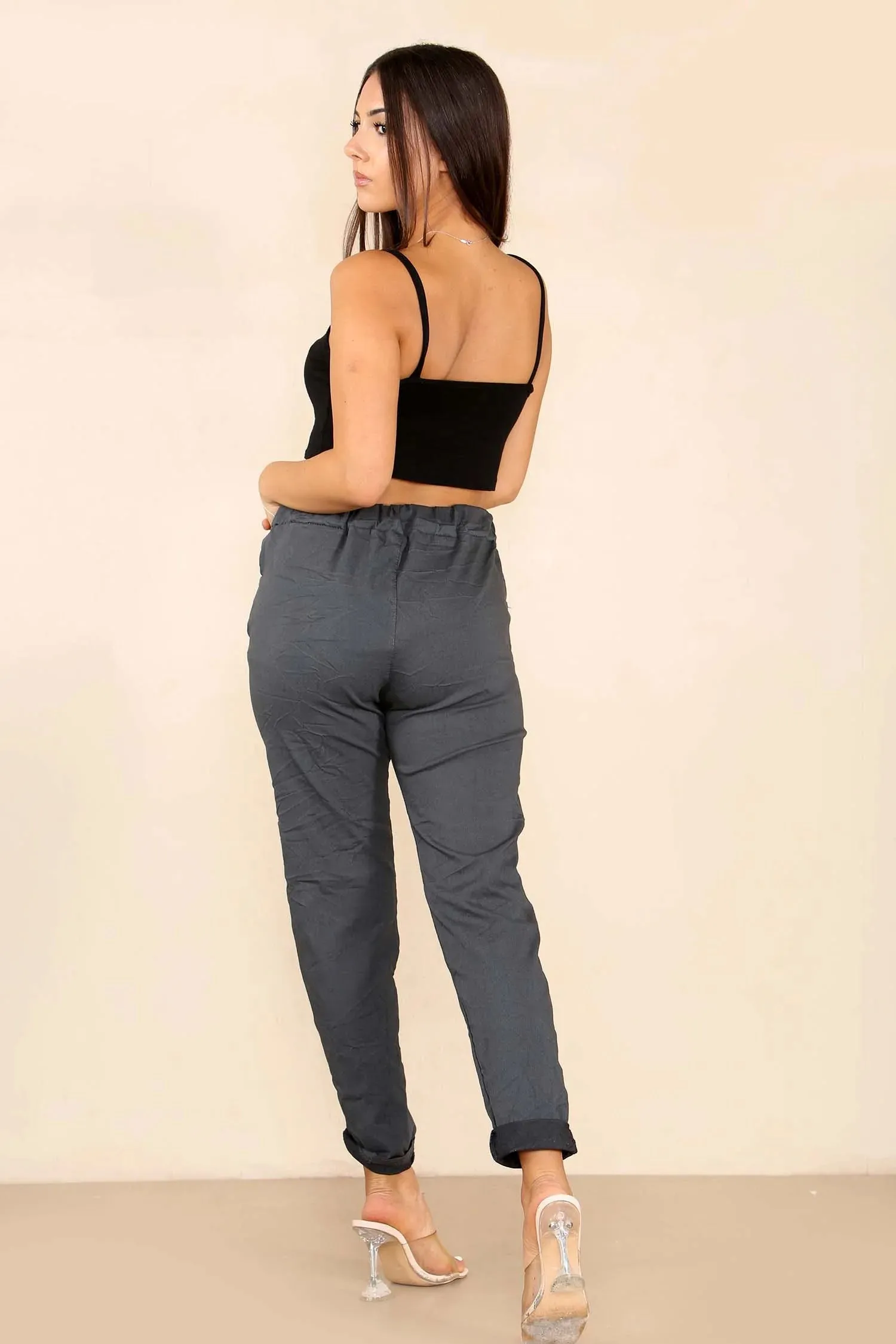 Italian Glitter Drawstring Waistband Magic Pants