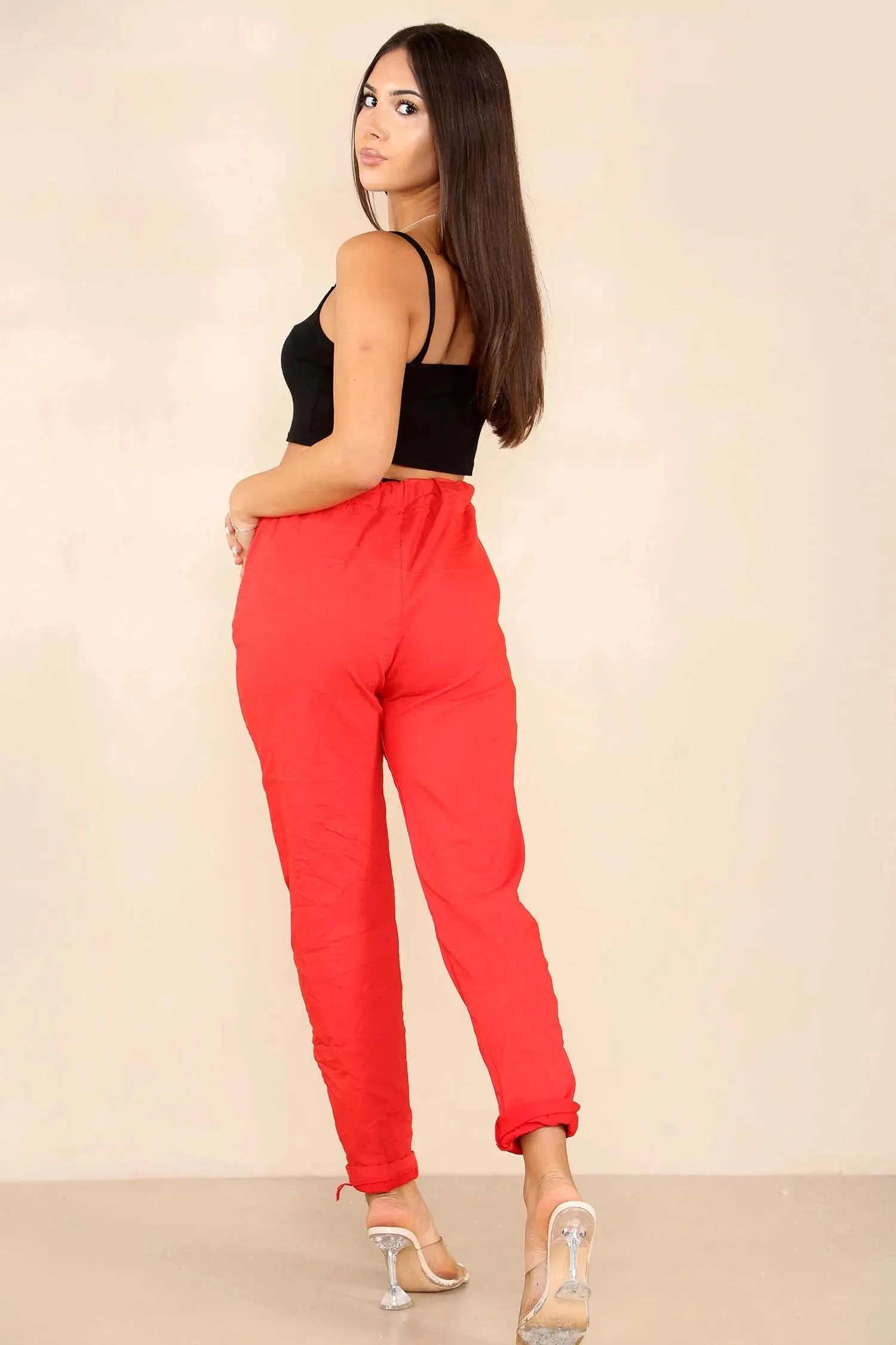 Italian Glitter Drawstring Waistband Magic Pants