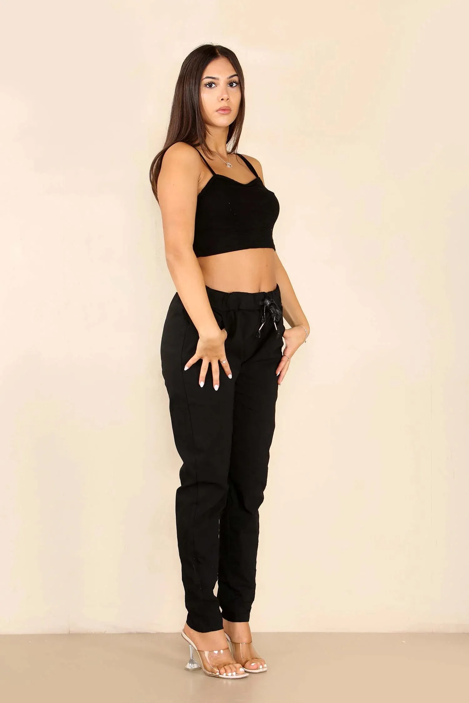 Italian Glitter Drawstring Waistband Magic Pants