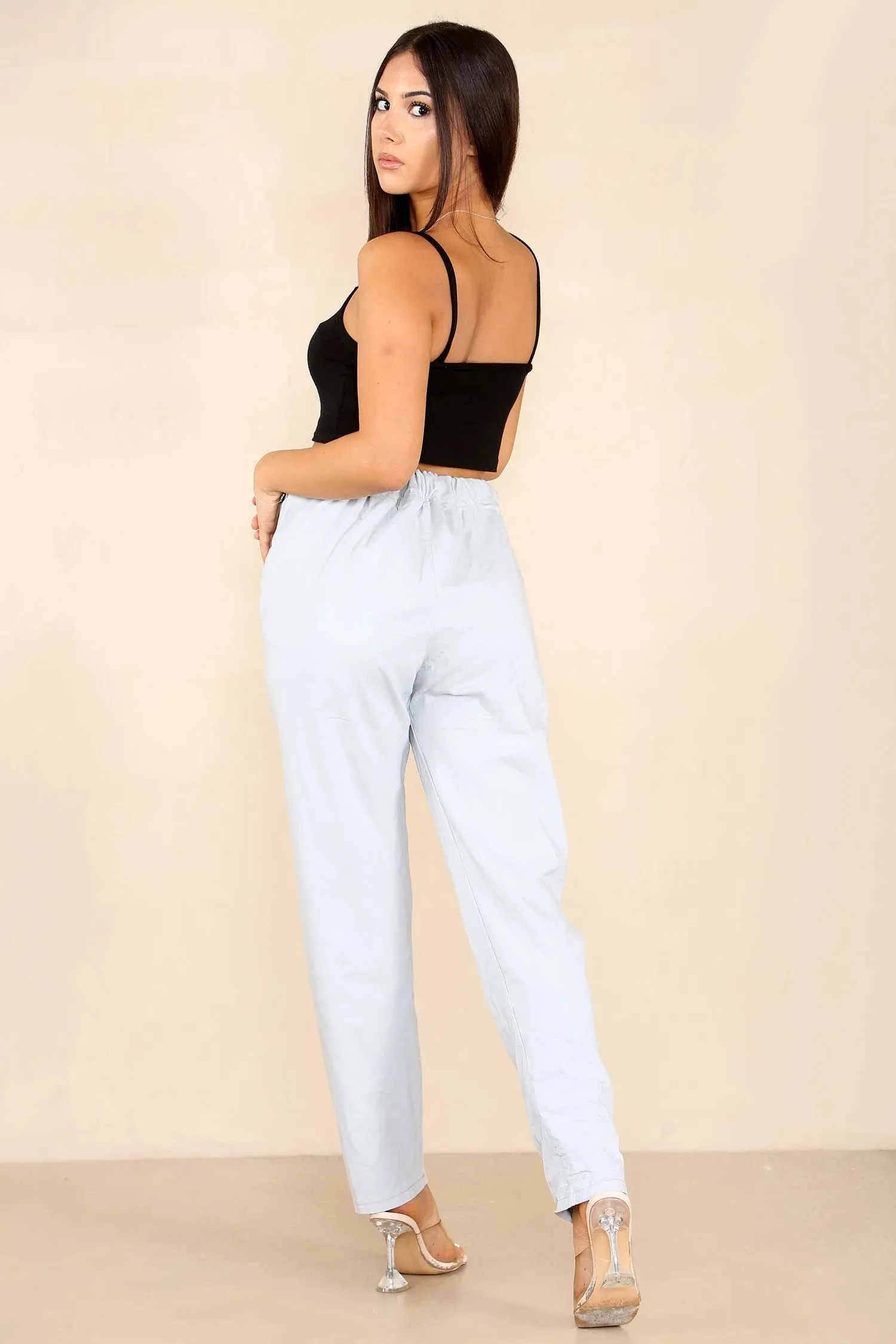 Italian Glitter Drawstring Waistband Magic Pants