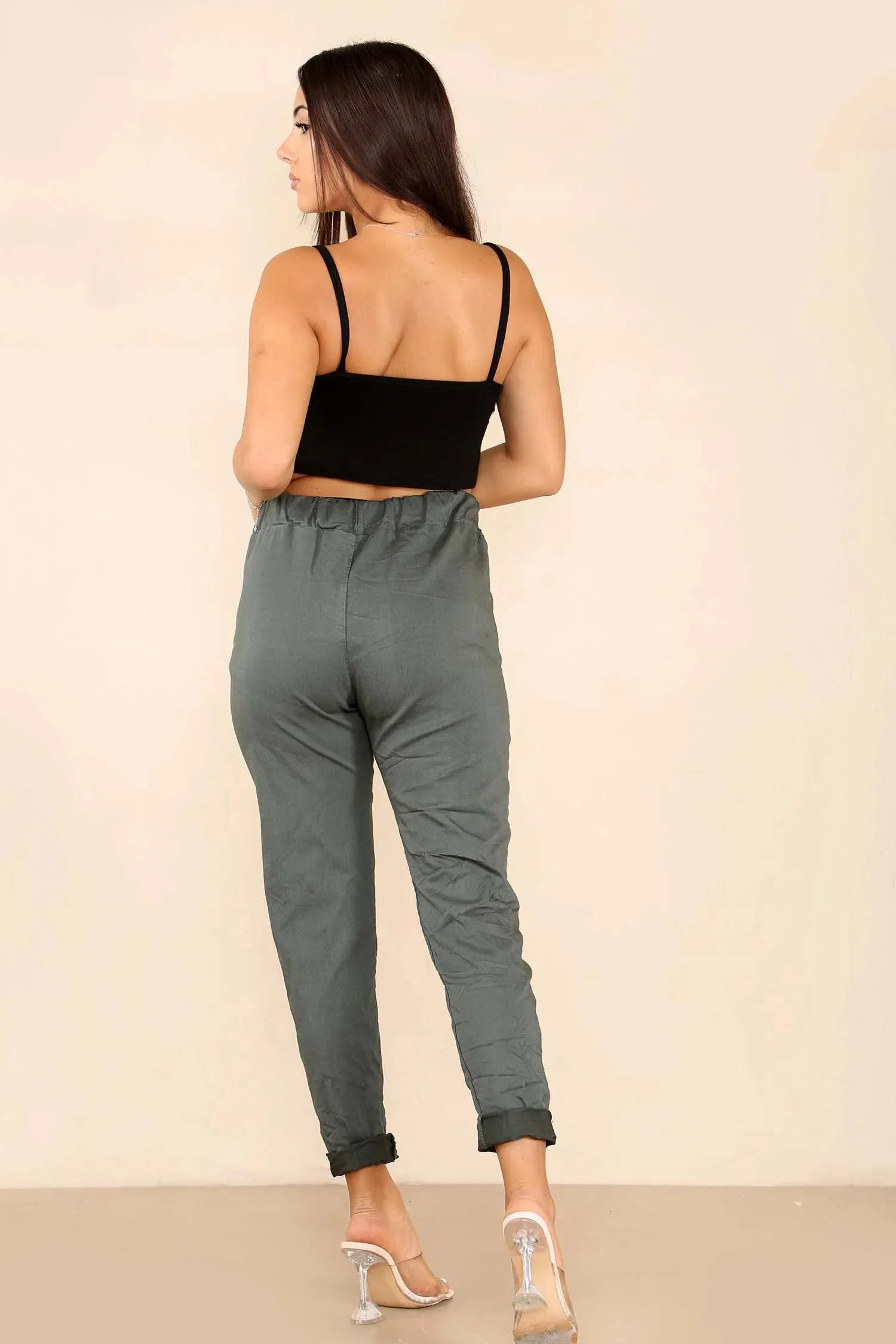 Italian Glitter Drawstring Waistband Magic Pants