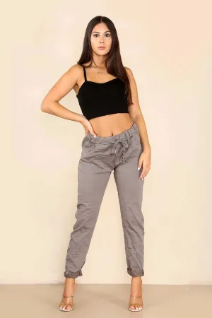 Italian Glitter Drawstring Waistband Magic Pants
