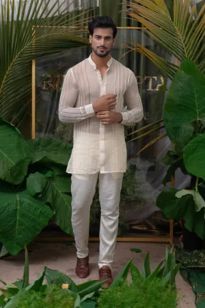 Ivory Placement Pleatshirt Kurta Sets