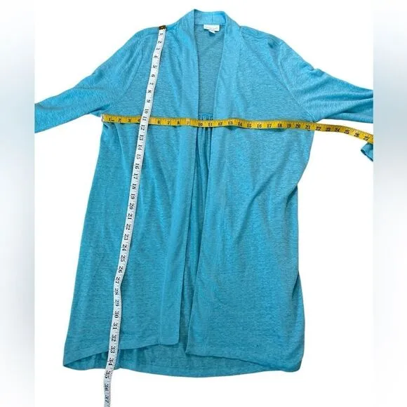 J. Jill Linen Light Blue Cardigan Sweater Womens Size M Tall