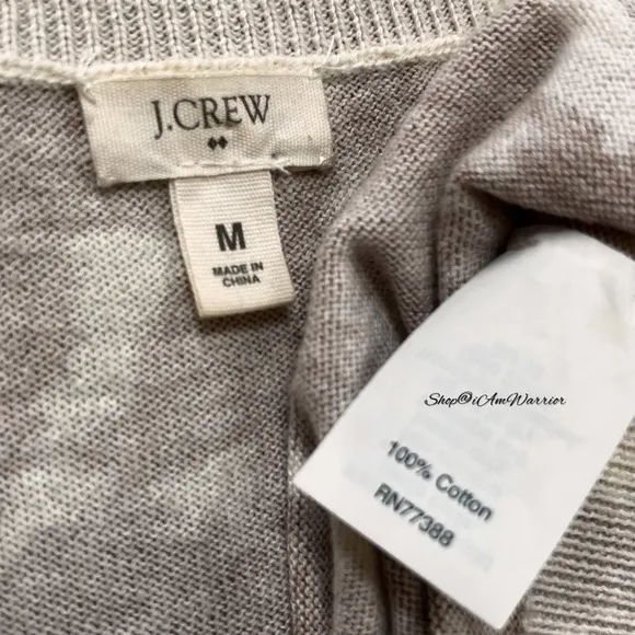 J.Crew abstract floral crewneck button cotton cardigan *shop@iamwarrior