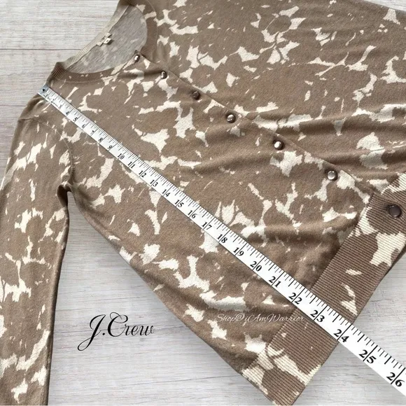 J.Crew abstract floral crewneck button cotton cardigan *shop@iamwarrior