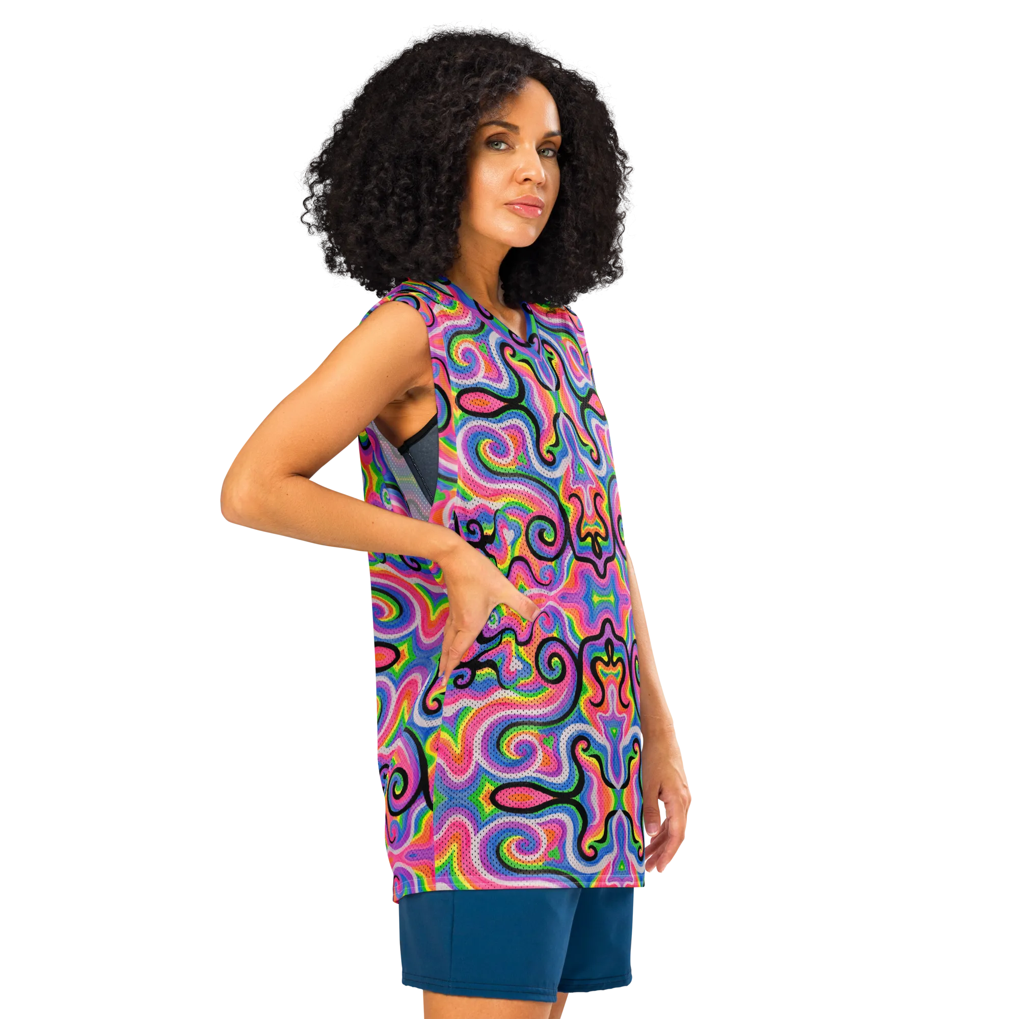 Jersey Tank Top (Recycled Material)- "Electric" Design