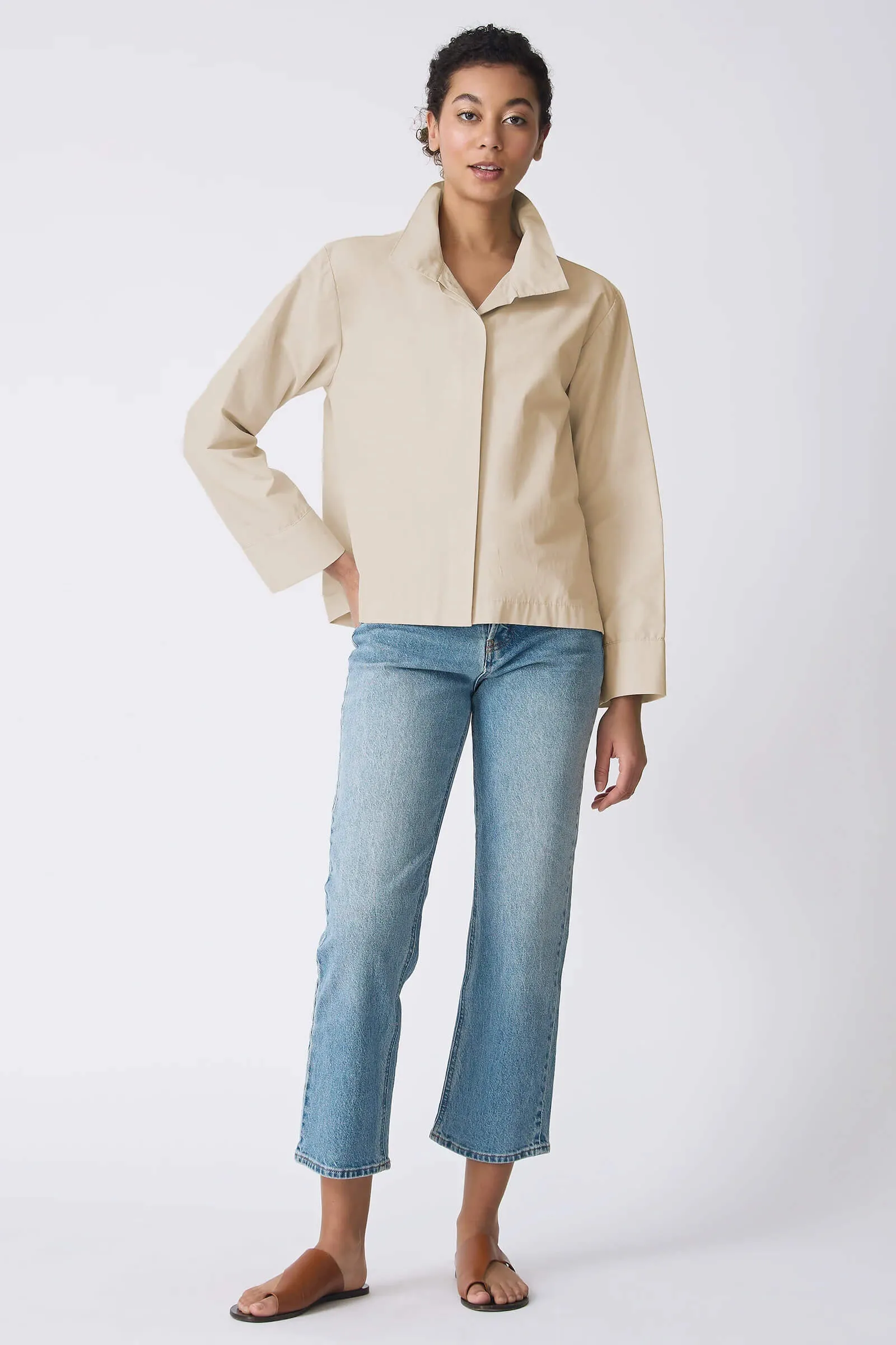 Kal Rieman Peggy Shirt Jacket in Sand
