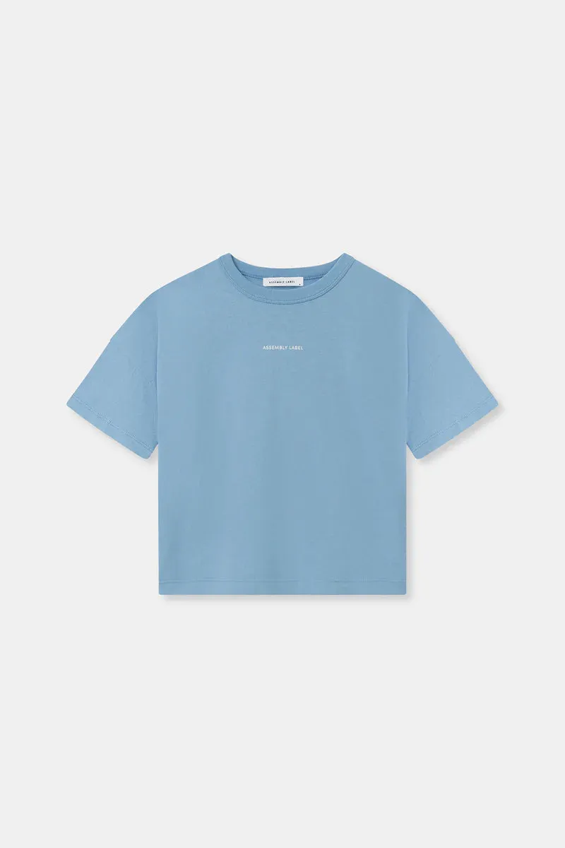 Kids Established Tee Cornflour Blue