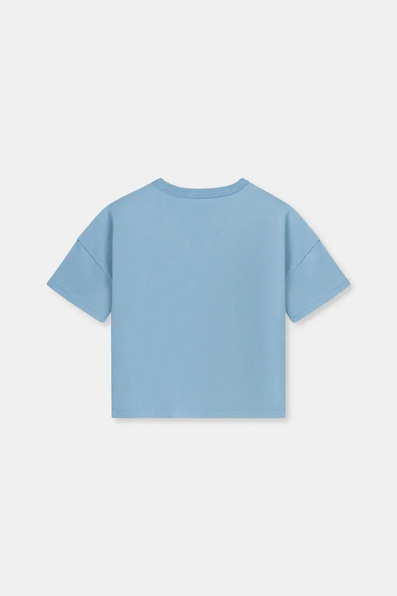 Kids Established Tee Cornflour Blue