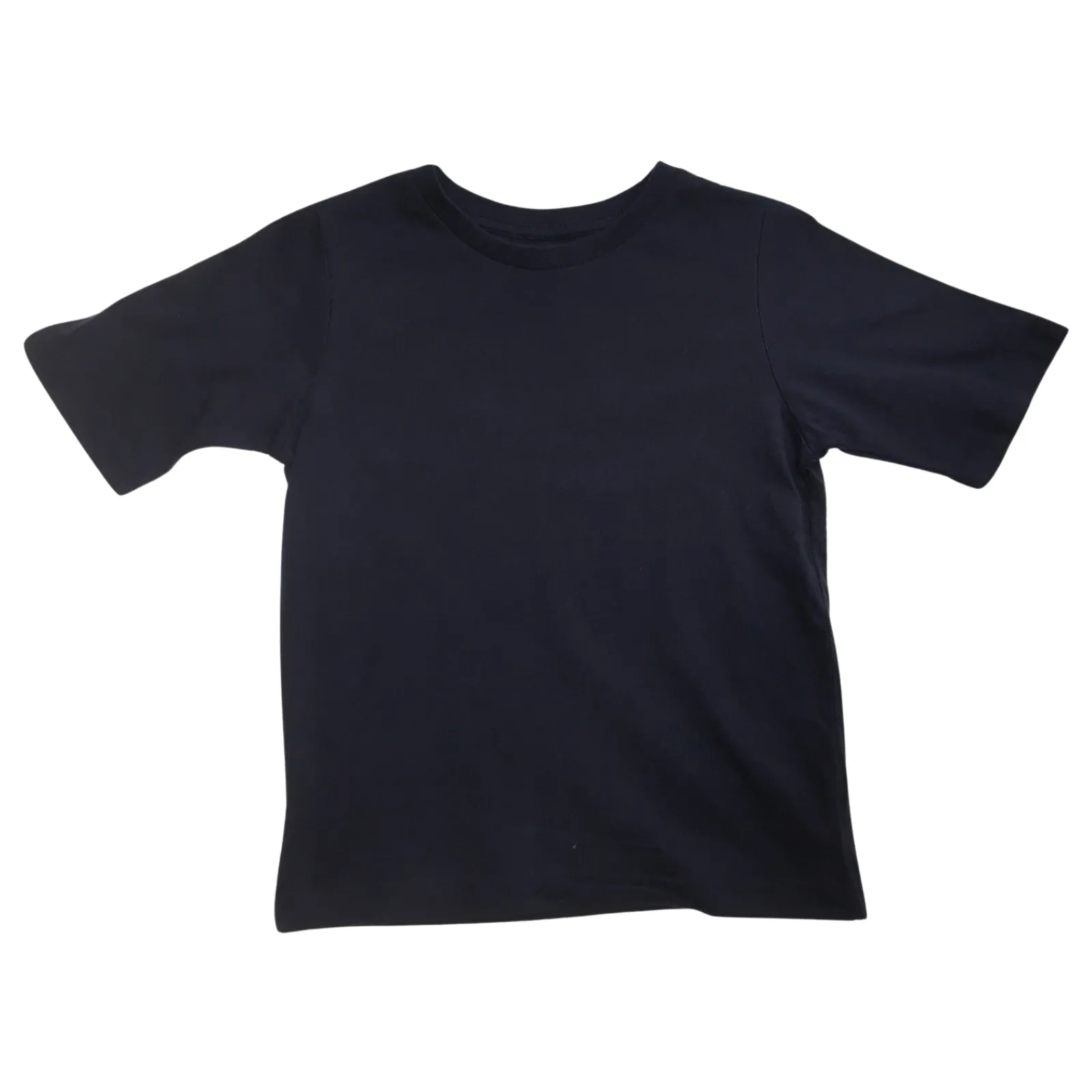 KIDS PLAIN T SHIRT Childrens Child 100% COTTON Boys Girls Basic Blank Tee Top - Navy - 14