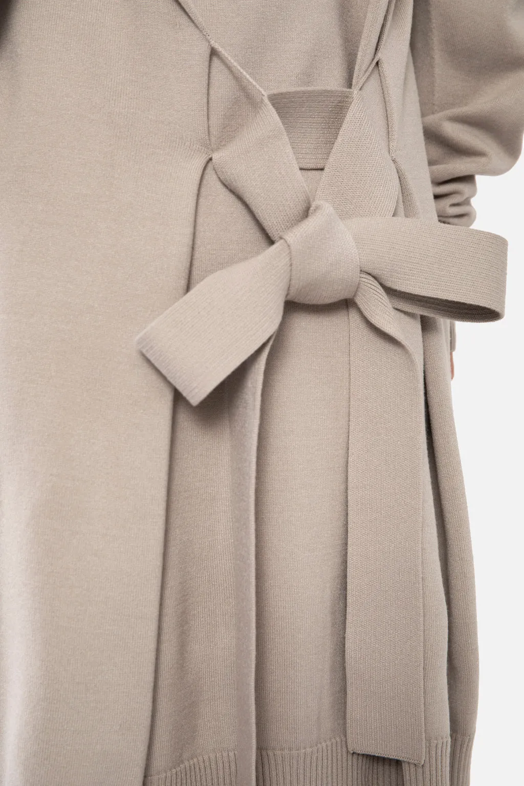 KIMBERLEY BELTED LONG CARDIGAN - IVORY